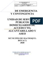 Plan de emergencia y contingencia servicios públicos Siachoque