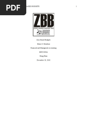 Zero Based Budget