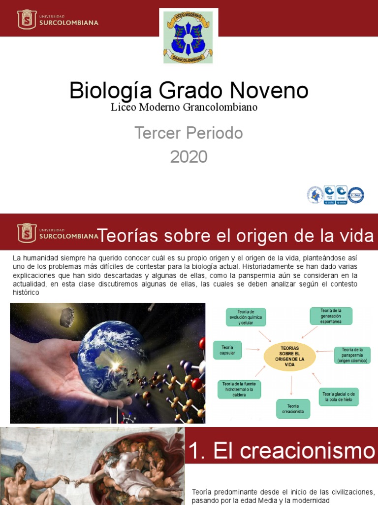 Teorías Del Origen de La Vida | PDF | Abiogénesis | Biología Celular)
