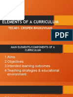 Lecture 4 - Elements of A Curriculum