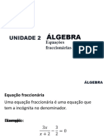 Capitulo - 2 - Algebra - Equacoes - Fraccionarias