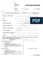 Fiche Demande Master Et Licence