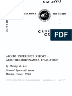 Apollo Experience Report Aerothermodynamics Evaluation