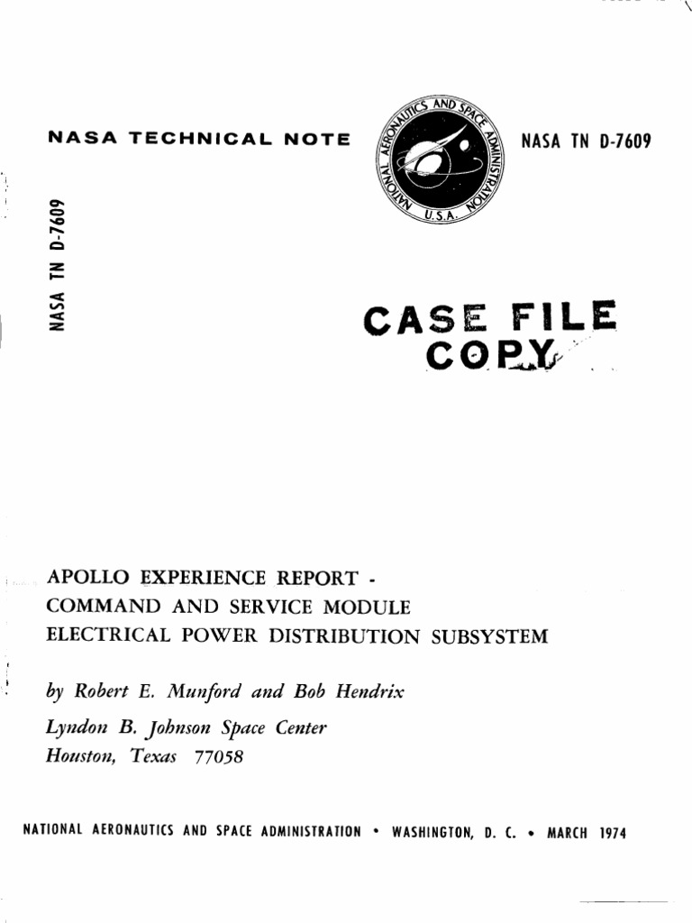 Apollo Command Module Power System Report | PDF | Apollo Command ...