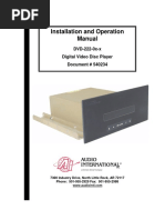 Installation and Operation Manual: DVD-222-0x-x Digital Video Disc Player Document # 540234