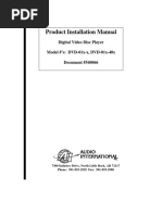 Product Installation Manual: Digital Video Disc Player Model #'S: DVD-01x-x, DVD-01x-40x Document #540066