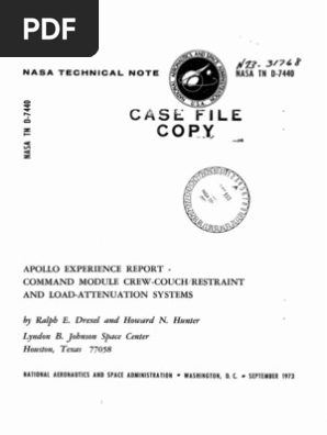 Apollo Experience Report Command Module Crew-Couch Restraint and Load-Attenuation Systems