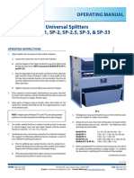 Operating Manual for Universal Splitters SP Models