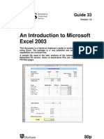 An Introduction To Excel 2003