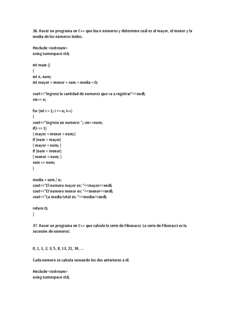 Ejercicios de Ciclos For y While II Parte | PDF | Computadoras