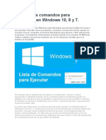 Comandos para Ejecutar en Windows 10, 8 y 7