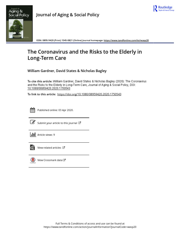 The Coronavirus and The Risks To The Elderly in Long Term Care | PDF ...
