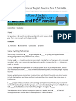 FCE Reading and Use of English Practice Test 5 Printable: New Cycling Schemes