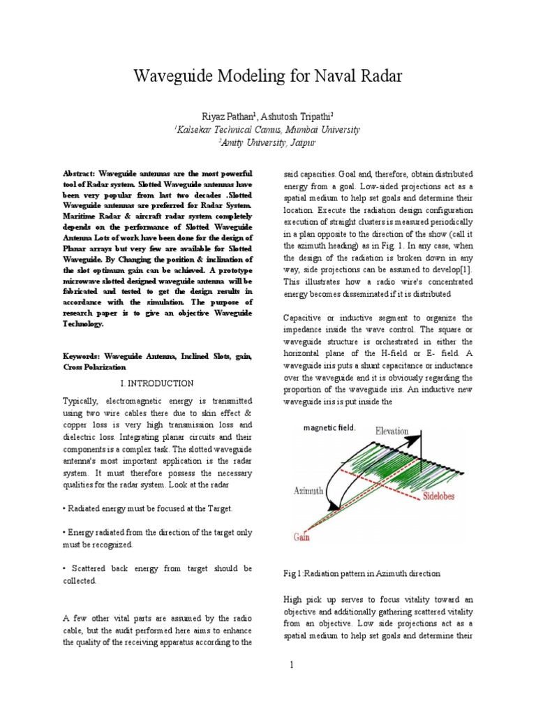 Naval Radar Waveguide Design | PDF | Waveguide | Antenna (Radio)