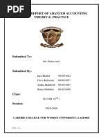 Project Report of Adanced Accounting Theory & Practice: Ms. Rabia Asif