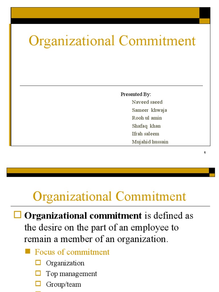 Organizational Commitment and Performance | PDF