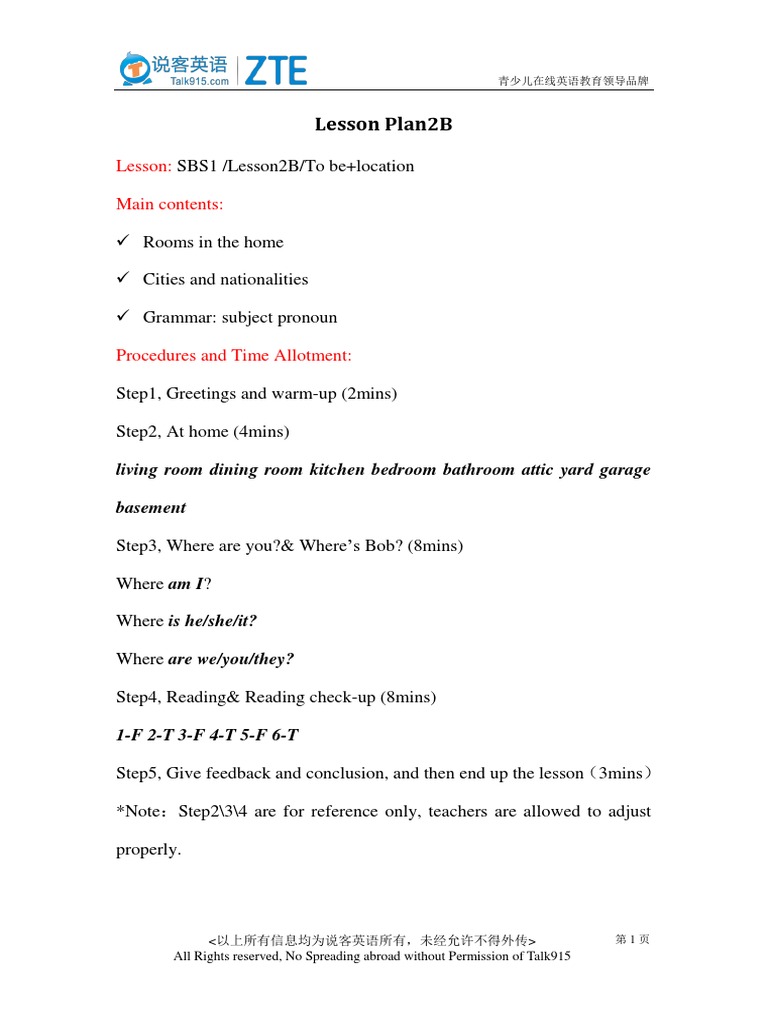 SBS1 TEA Lesson-2B | PDF