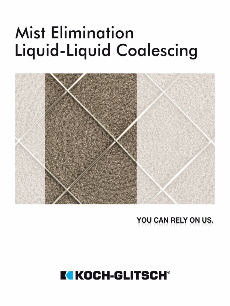 Mist Elimination Liquid Liquid Coalescing PDF Liquids Drop (Liquid)