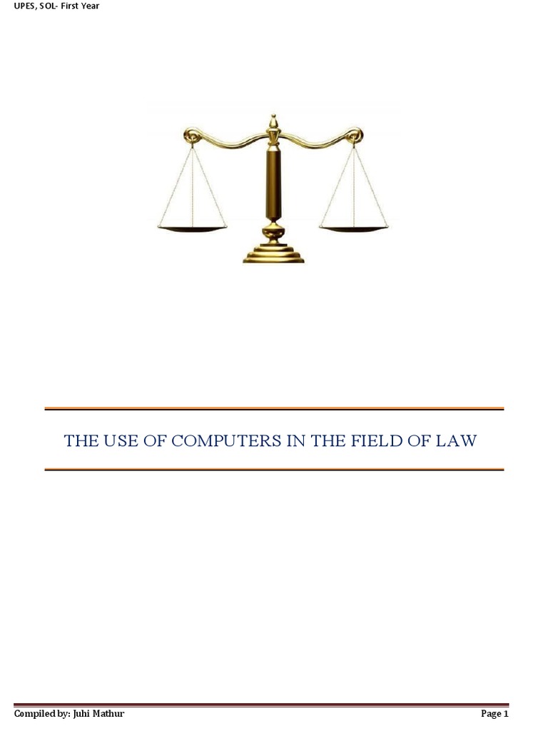 The Use of Computers in The Field of Law PDF Lawyer Discovery (Law)
