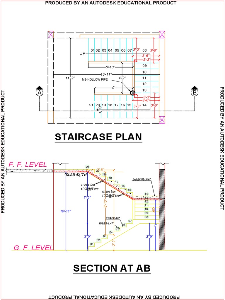 Staircase Design and Dimensions Plan | PDF | Gardens | Stairs