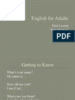 English For Adults: First Lesson "Introduction"