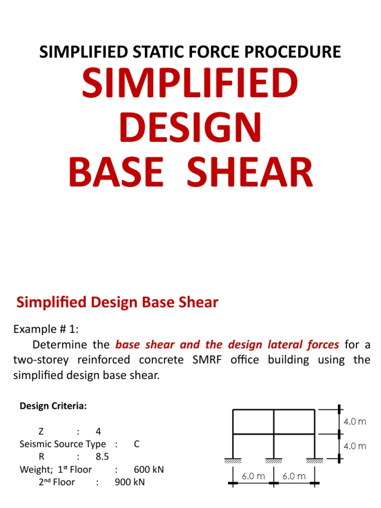 Simplified Base Shear Calculation Guide | PDF | Mechanics | Building ...