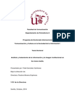 Analisis y Tratamiento de La Infornacion de La Imagen Institcuional en Los Mass Media PDF