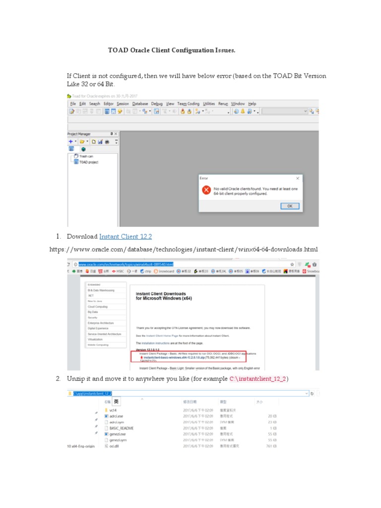 TOAD Oracle Client Configuration | PDF