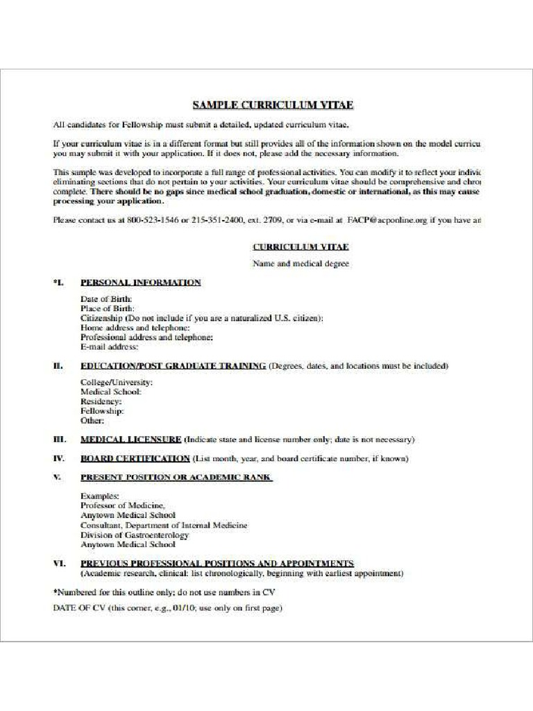 Medical CV Template Simple | PDF