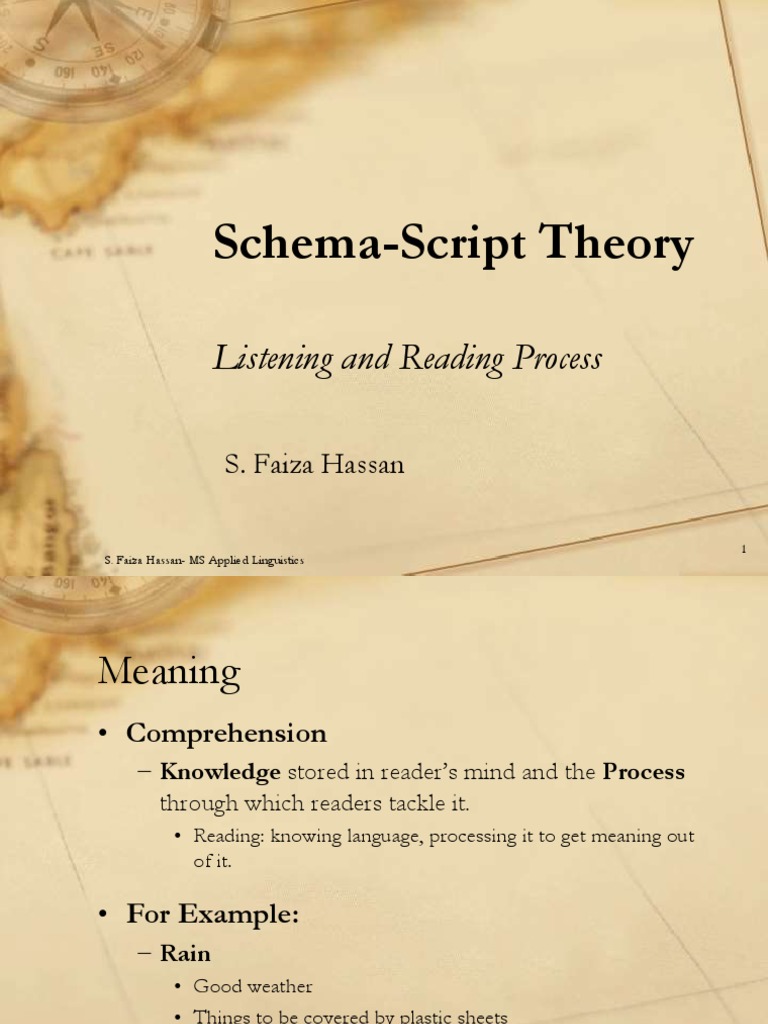 Schema-Script Theory: Listening and Reading Process | PDF | Second ...