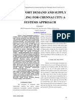 Transport Demand and Supply Modeling For Chennai City-A Systems Approach
