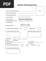 Student Mentoring Form