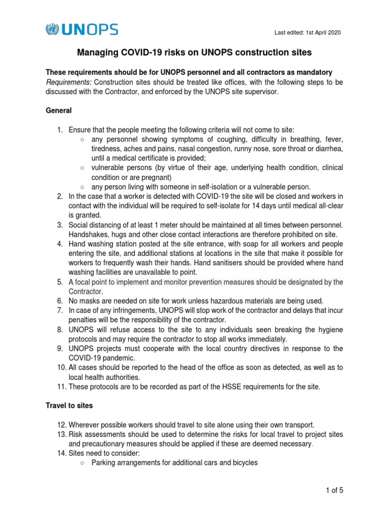 Unops Construction Site Safety – PHEUN