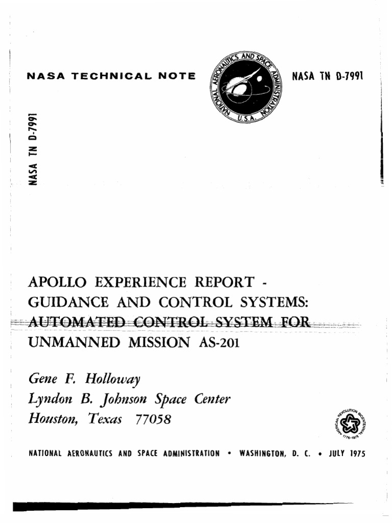 Apollo AS-201 Automated Control System | PDF | Apollo Program | Apollo ...