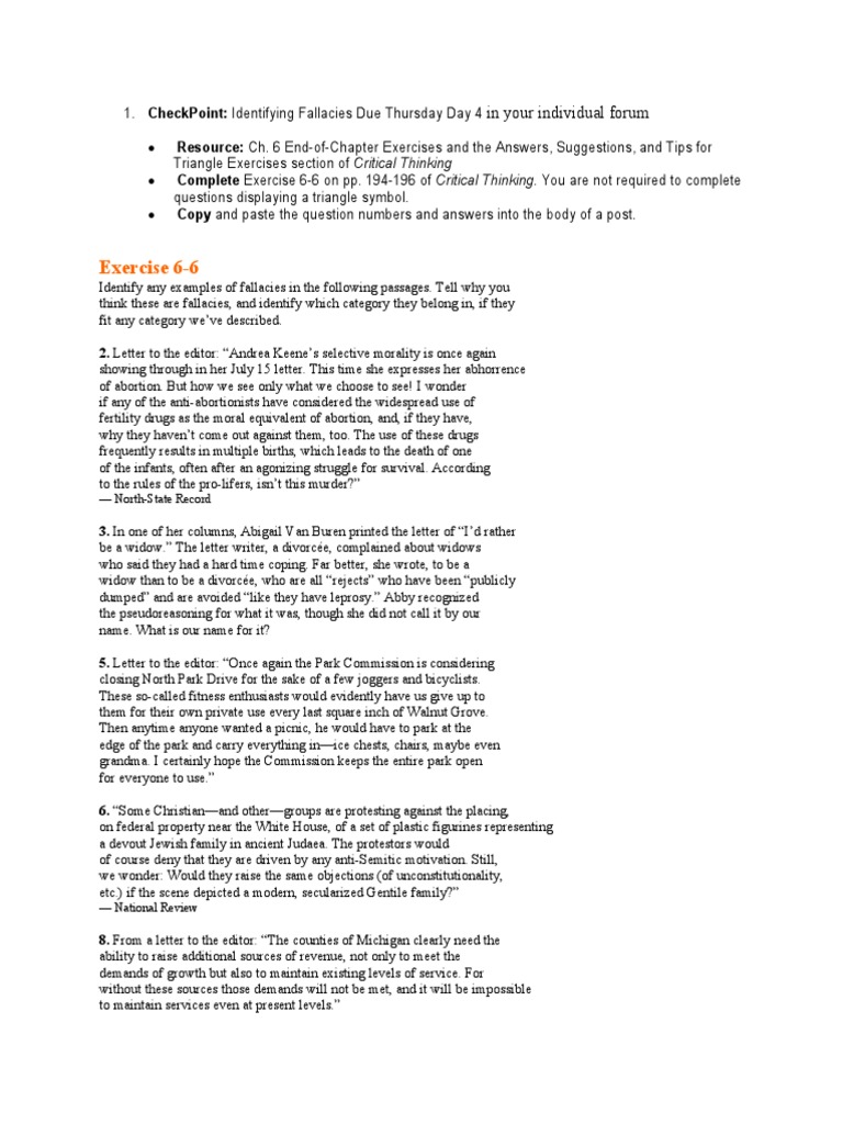 Identifying Fallacies in Critical Thinking | PDF | Social Science