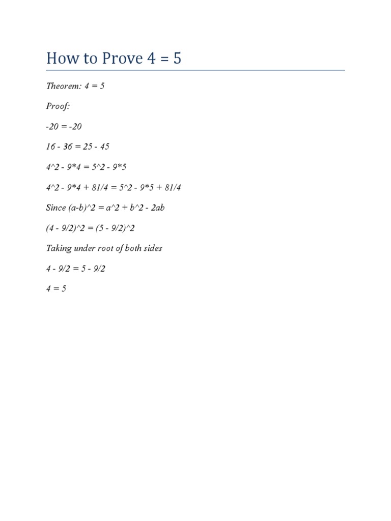 Proof that 2 + 2 = 5 | PDF