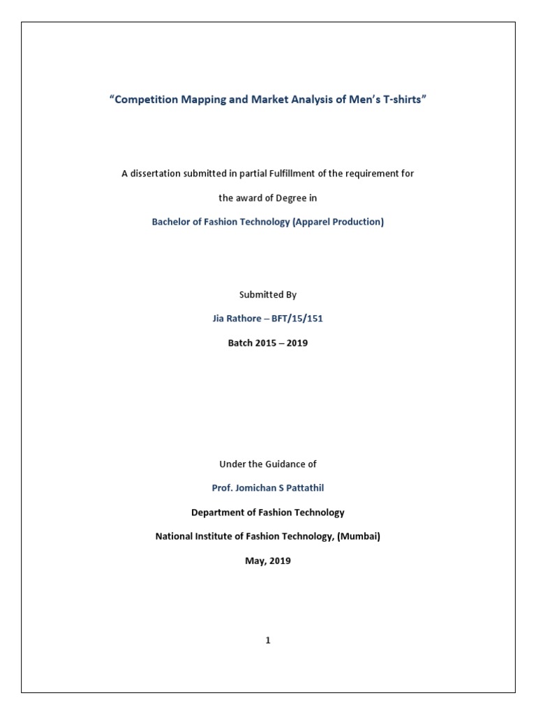 Men's T-shirt Market Analysis & Competition | PDF | Strategic ...