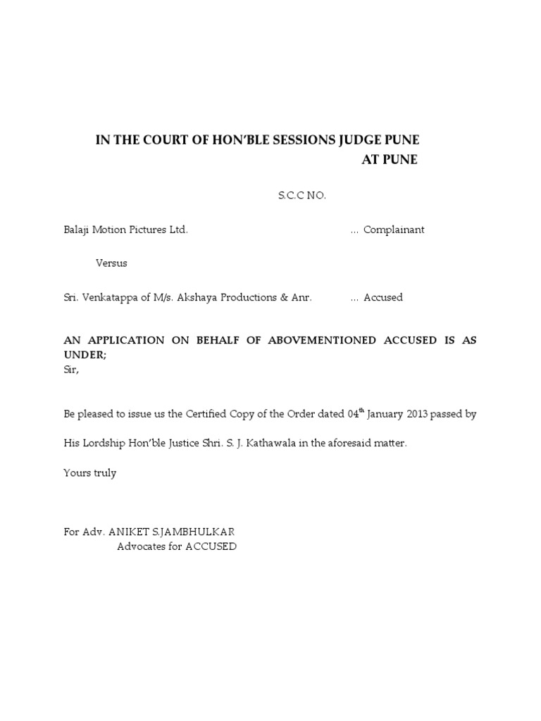Application For Certified | PDF | Law