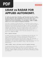 LIDAR V RADAR