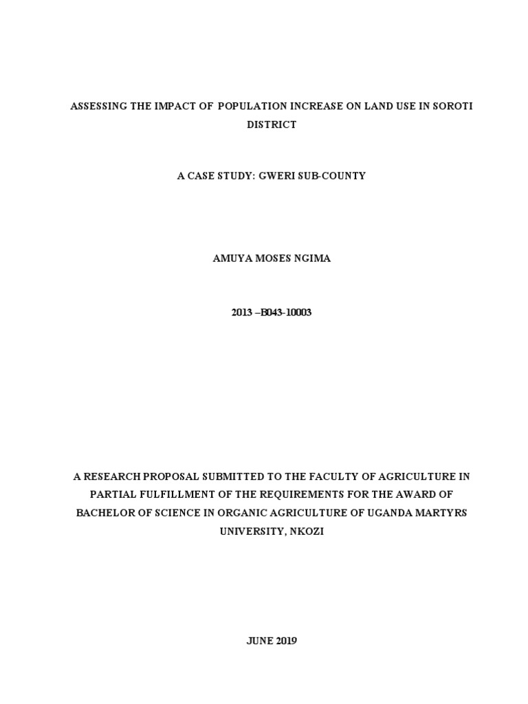 Amuya Moses Research Proposal 2019 PDF Sustainability Population