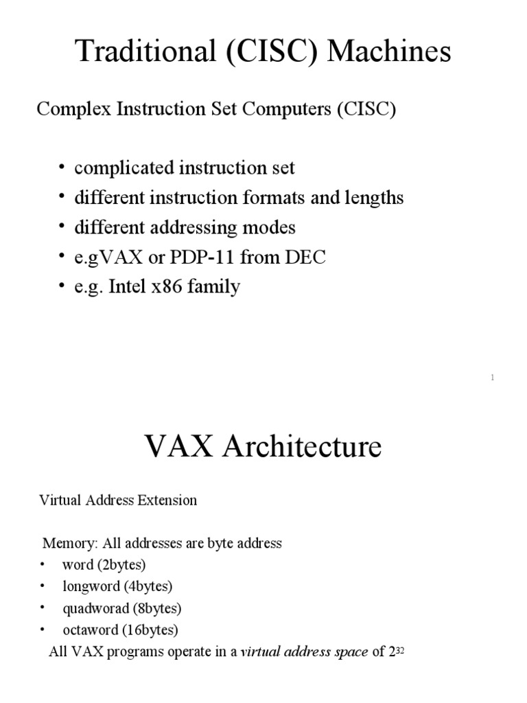 Traditional (CISC) Machines | PDF | Integer (Computer Science ...