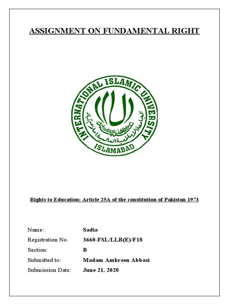Article 25A: Right to Education in Pakistan | PDF | Poverty | Poverty ...