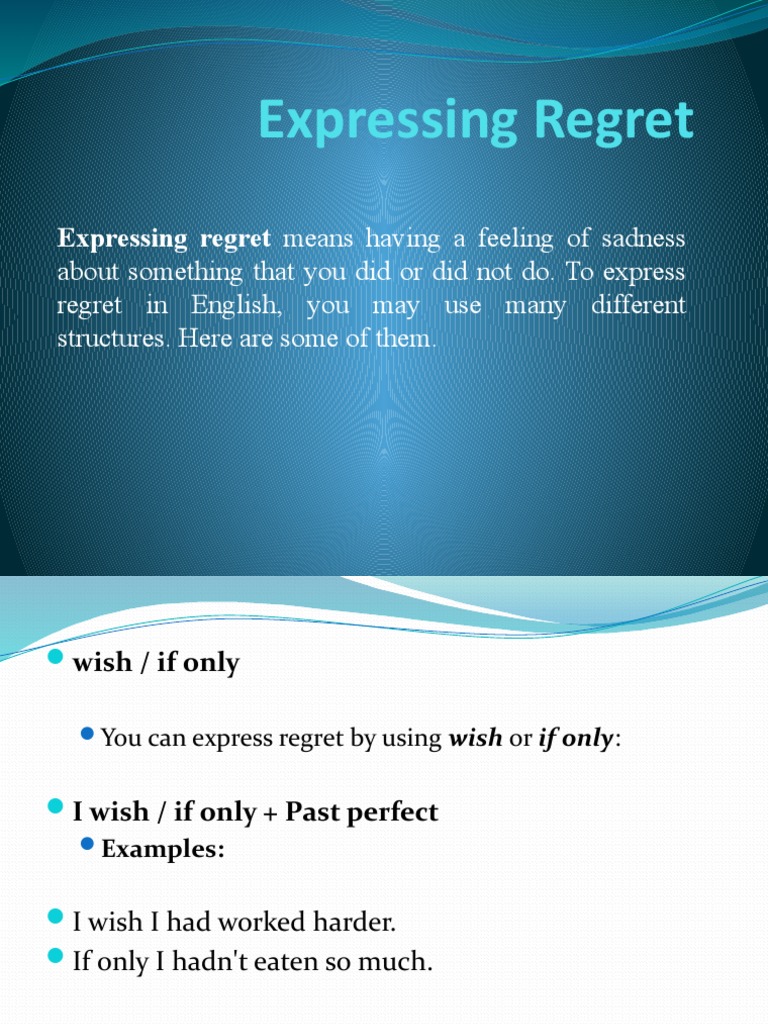 How to Express Regret in English | PDF