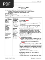 Unit 3: Letter C Lesson 1: II. Language Focus: Review III - Teaching Aids: Text Book, Pic, Cassette, CD, Workbook