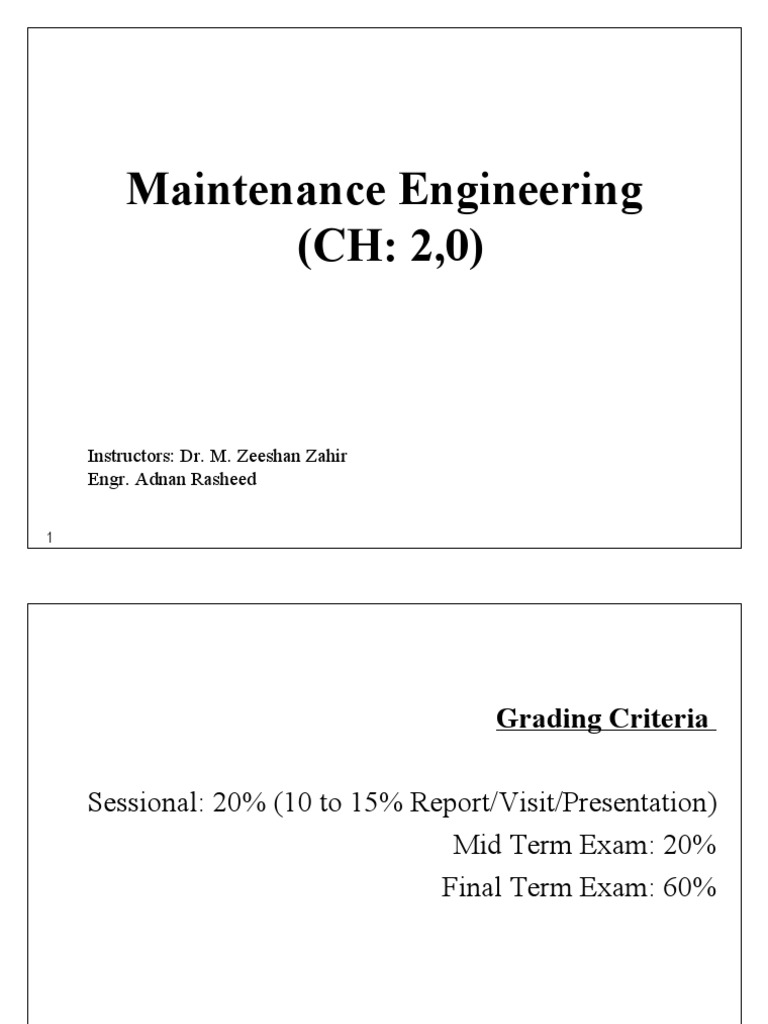 Maintenance Engineering Overview | PDF | Systems Engineering | Business