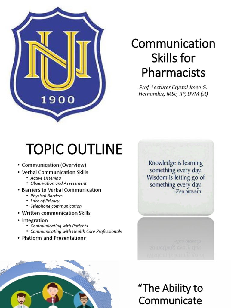Dispensing Lecture 10 Communication Skills For Pharmacists Rev