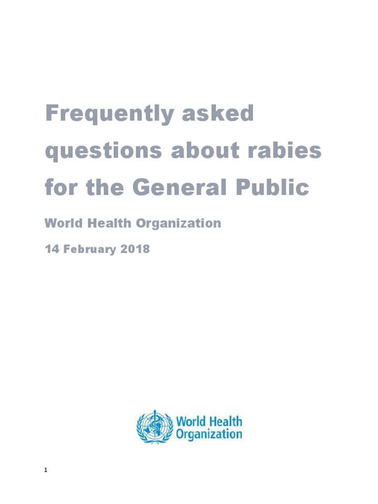 Frequently Asked Questions About Rabies For The General Public | PDF ...