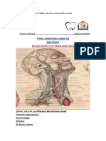 AD 2020 - 2019 / Final Exam Anatomy: Blood Supply of Head and Neck