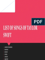 List of Songs of Taylor Swift