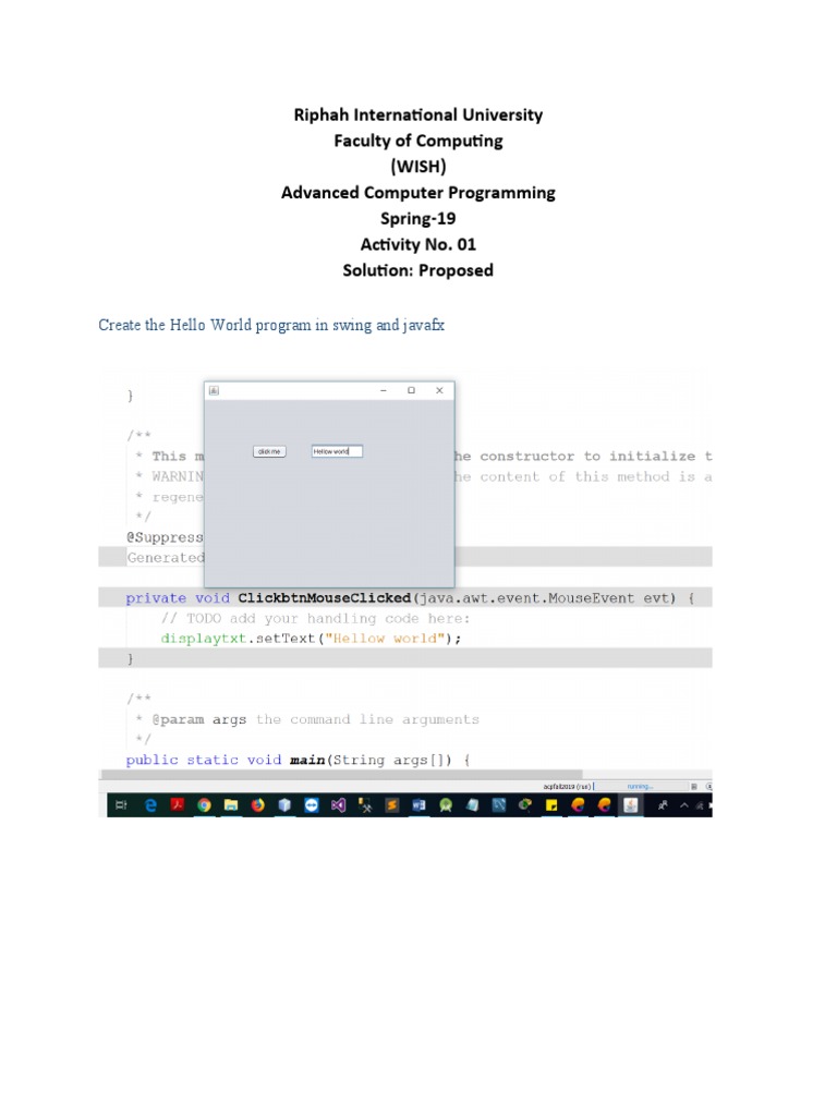 Hello World in Swing & JavaFX | PDF